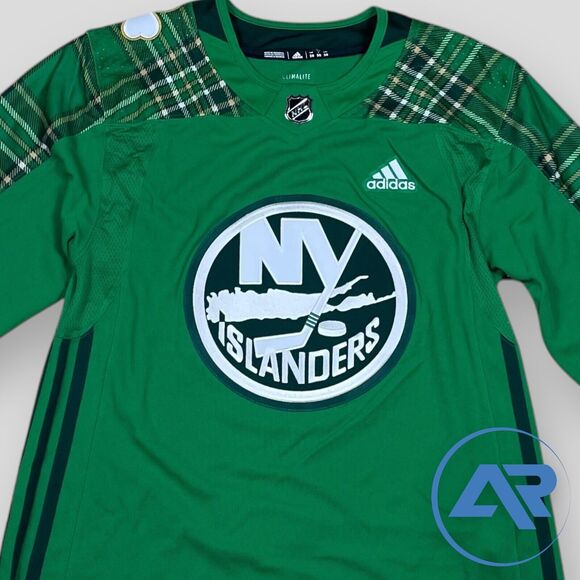Adidas New York Islanders St Patrick’s Day Primegreen Jersey NHL CS0421 Size 50 - Picture 3 of 7